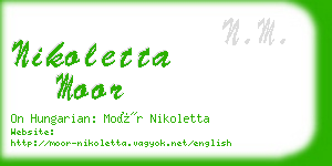 nikoletta moor business card